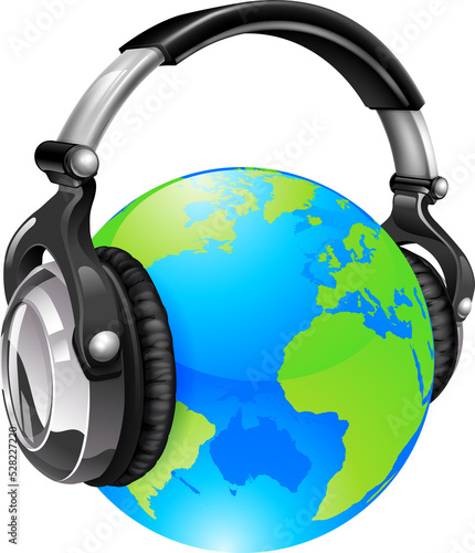 World globe music headphones