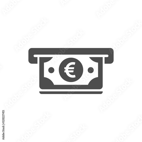 Withdraw Euro Money Icon or Withdrawal of Euro Icon On White Background