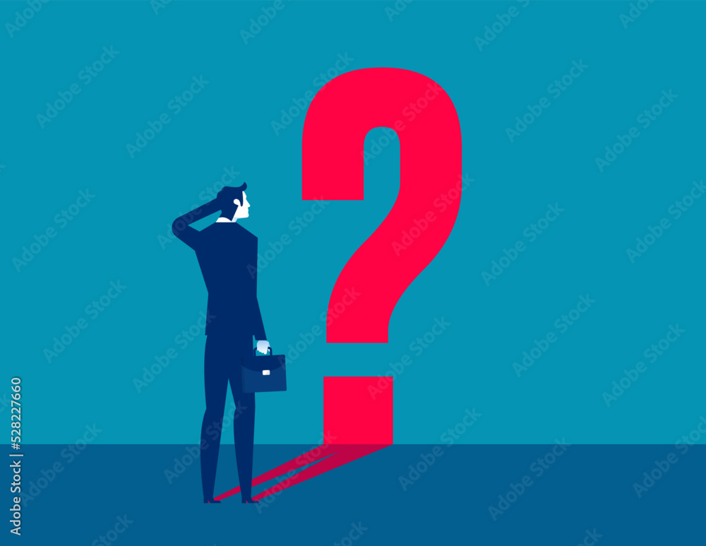 Business think and doubting. Business question mark symbol vector Business think and doubting. Business question mark symbol vector