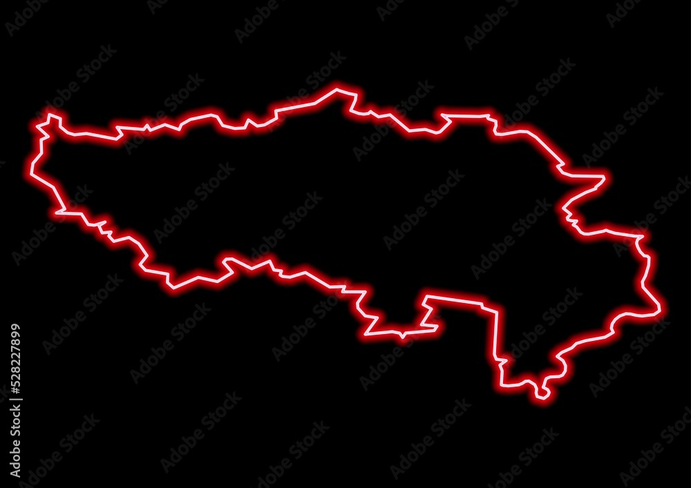 Red glowing neon map of Liege Belgium on black background. Red glowing neon map of Liege Belgium on black background.