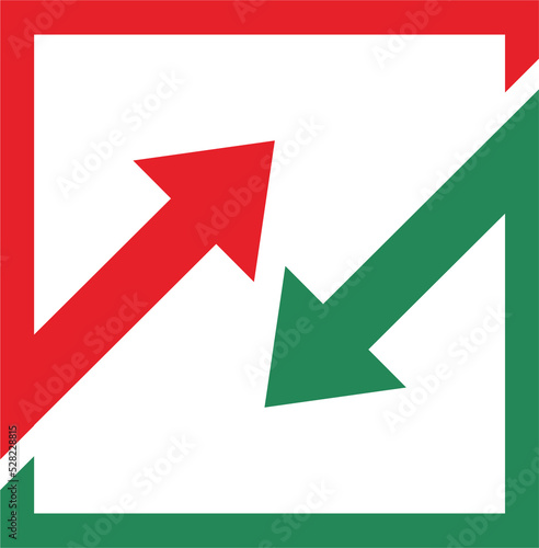 abstract red green arrow