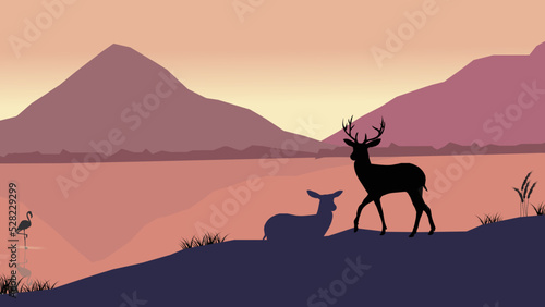 silhouette of deer © FlatArts