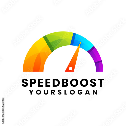 speed boost gradient logo design