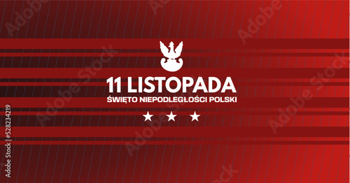 11 Listopada, Święto niepodległości Polski  - baner, ilustracja wektorowa 