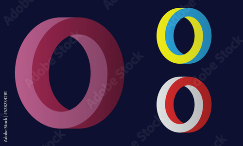 Impossible circle shape. Colors gradient infinite circular shape.