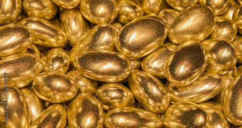 close up of golden egg