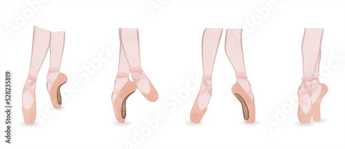 Cute feet wearing pointe shoes