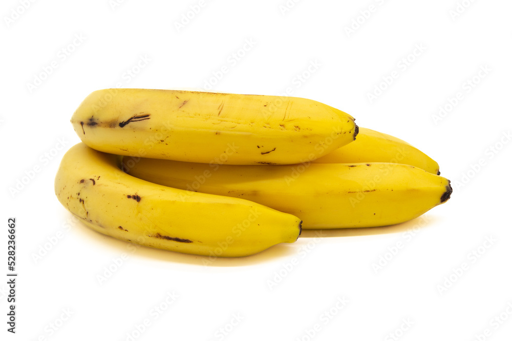 bunch of stale bananas on a white background 
