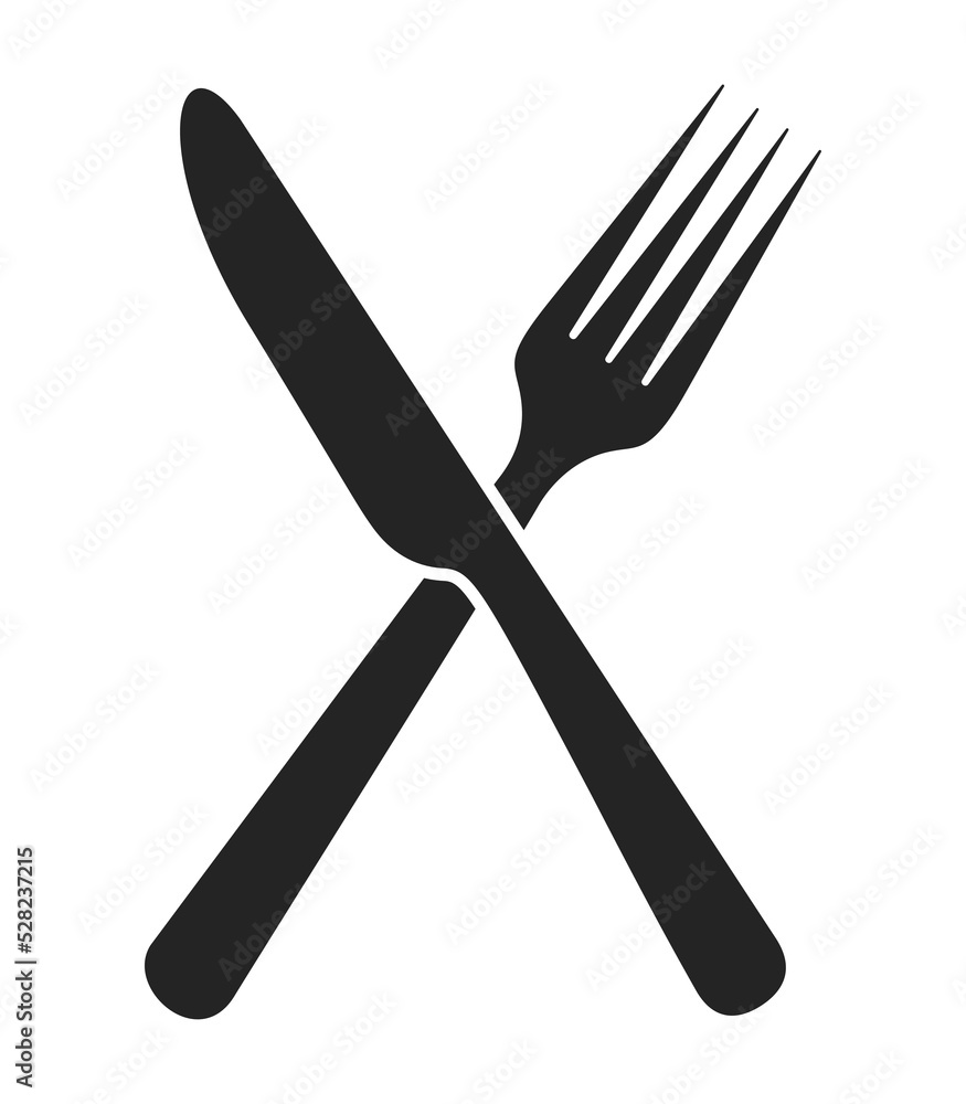 Fork and knife icon, logo isolated on white background Fork and knife icon, logo isolated on white background