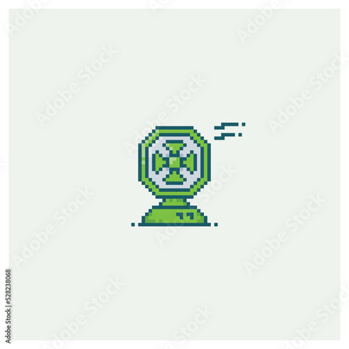 Vector illustration of electric fan in pixel art style