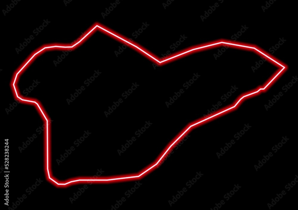 Red glowing neon map of Porto Novo Cape Verde on black background. Red glowing neon map of Porto Novo Cape Verde on black background.
