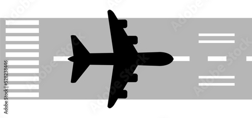 landing or soaring air plane line path. Take Off airplane, flight route with start point. Vector aircraft sign. Location pointer. Tracking, vacation, holliday. Travel, tourism. Landing strip. Runway