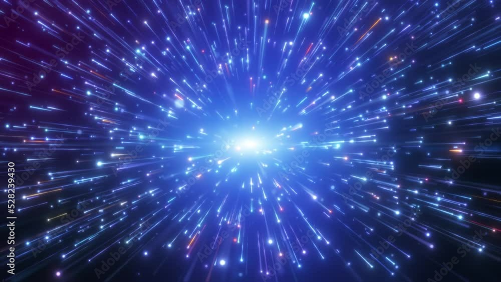 Blue dust particles explosion, Light ray beam effect. Blue dust particles explosion, Light ray beam effect.