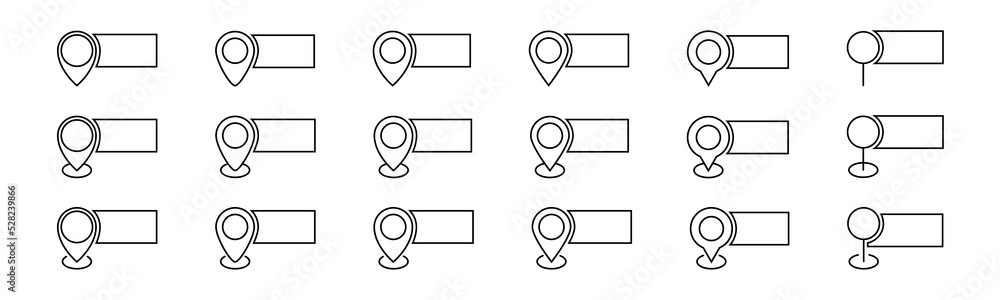 Black Pin Pointers Banner Design Location Banner Icon Set Location