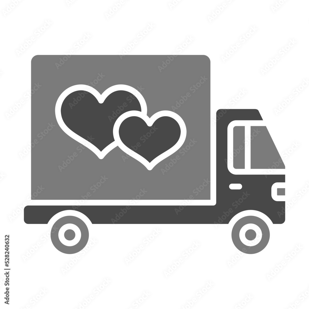 Delivery Truck Greyscale Glyph Icon Delivery Truck Greyscale Glyph Icon