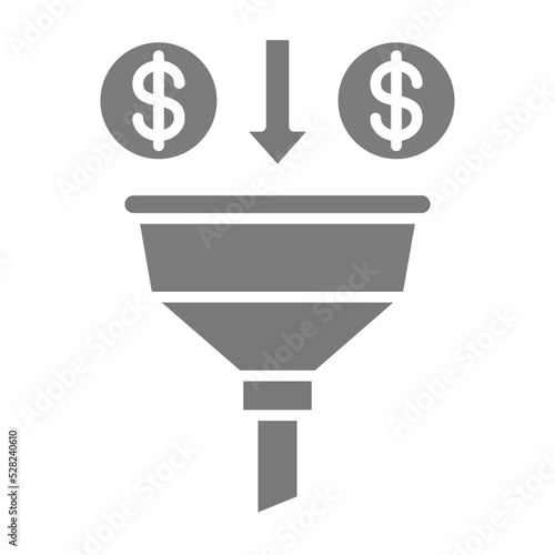 Sales Funnel Greyscale Glyph Icon photo