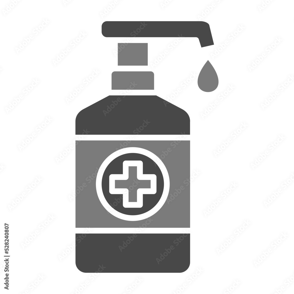 Obraz premium Hand Sanitizer Greyscale Glyph Icon