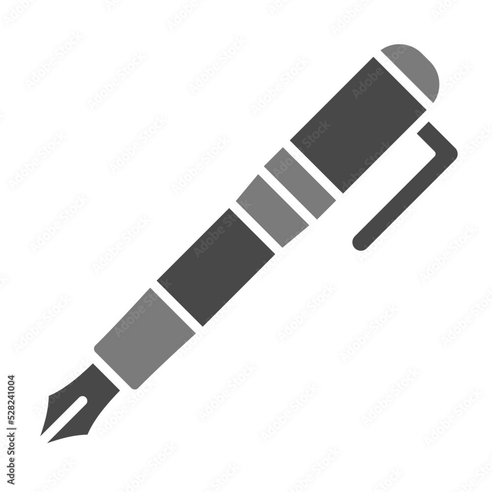 Fountain Pen Greyscale Glyph Icon Fountain Pen Greyscale Glyph Icon