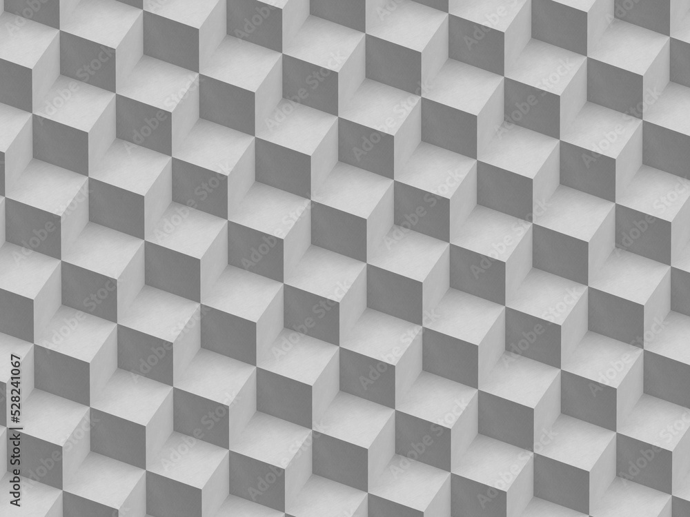 3Dブロックで構築されたシームレス壁紙の3Dイラスト 3Dブロックで構築されたシームレス壁紙の3Dイラスト