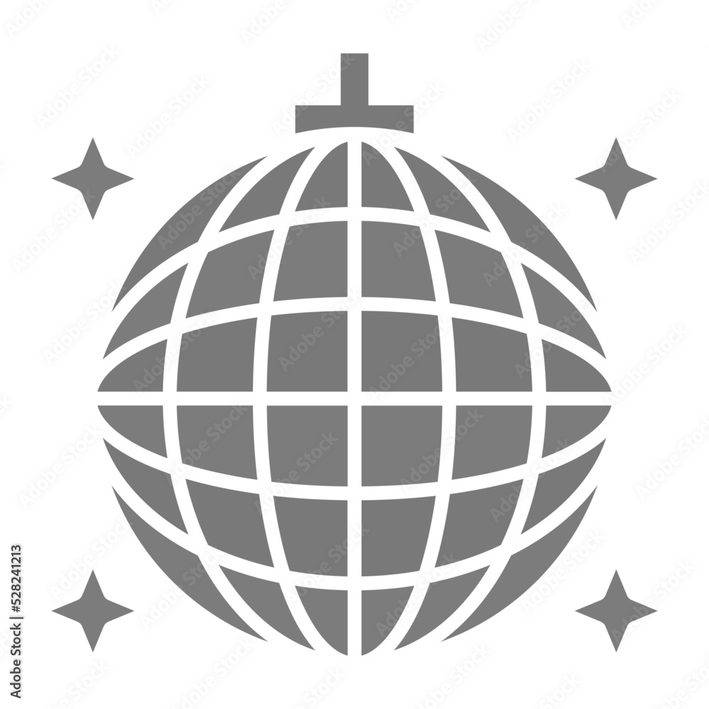 Disco Ball Greyscale Glyph Icon Disco Ball Greyscale Glyph Icon
