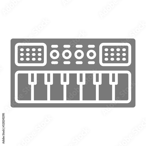 Piano Greyscale Glyph Icon