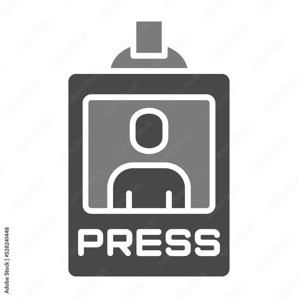 Press Pass Greyscale Glyph Icon Press Pass Greyscale Glyph Icon