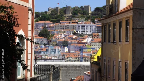 Lisbon, Portugal, downtown, castle and rossio photo