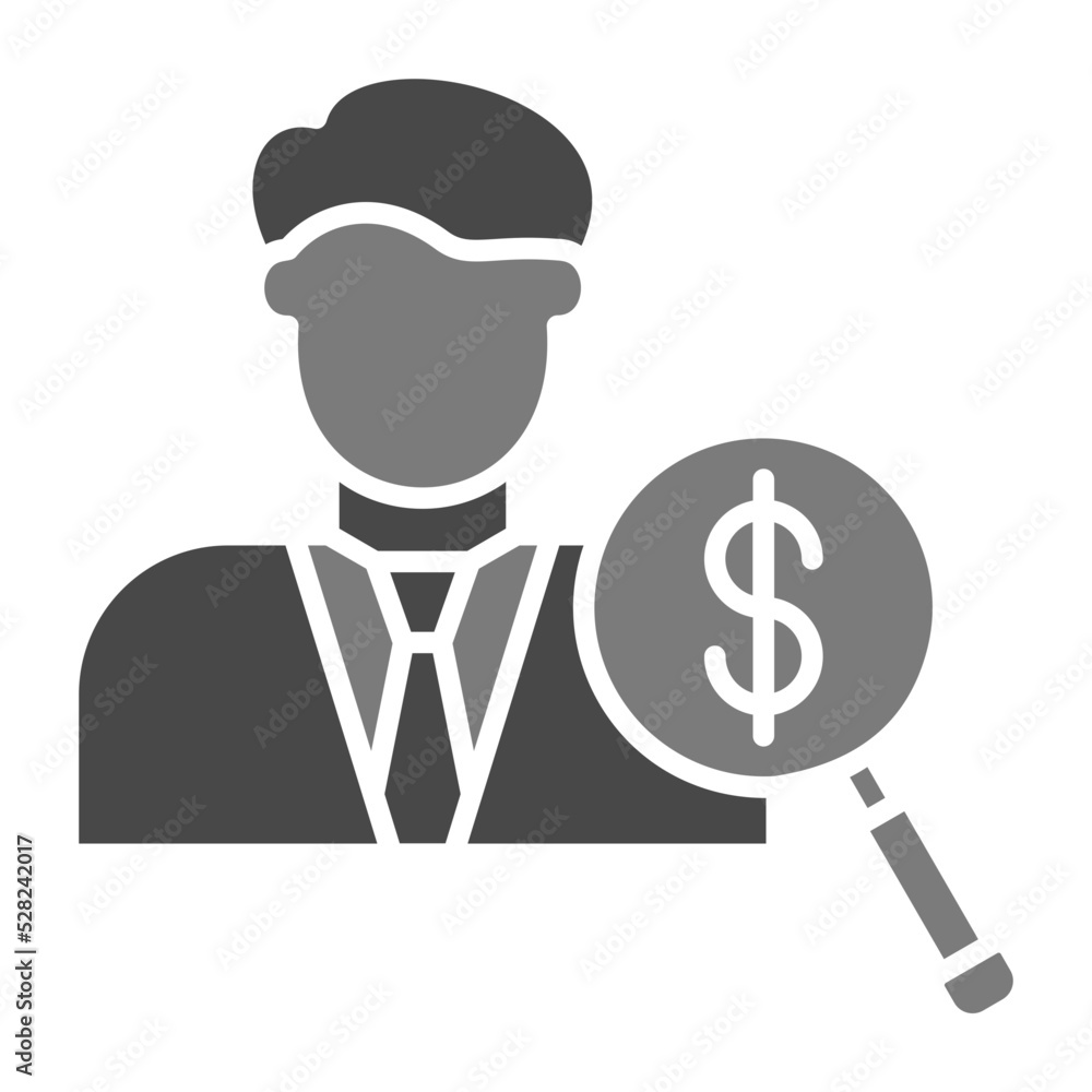 Auditor Greyscale Glyph Icon Auditor Greyscale Glyph Icon