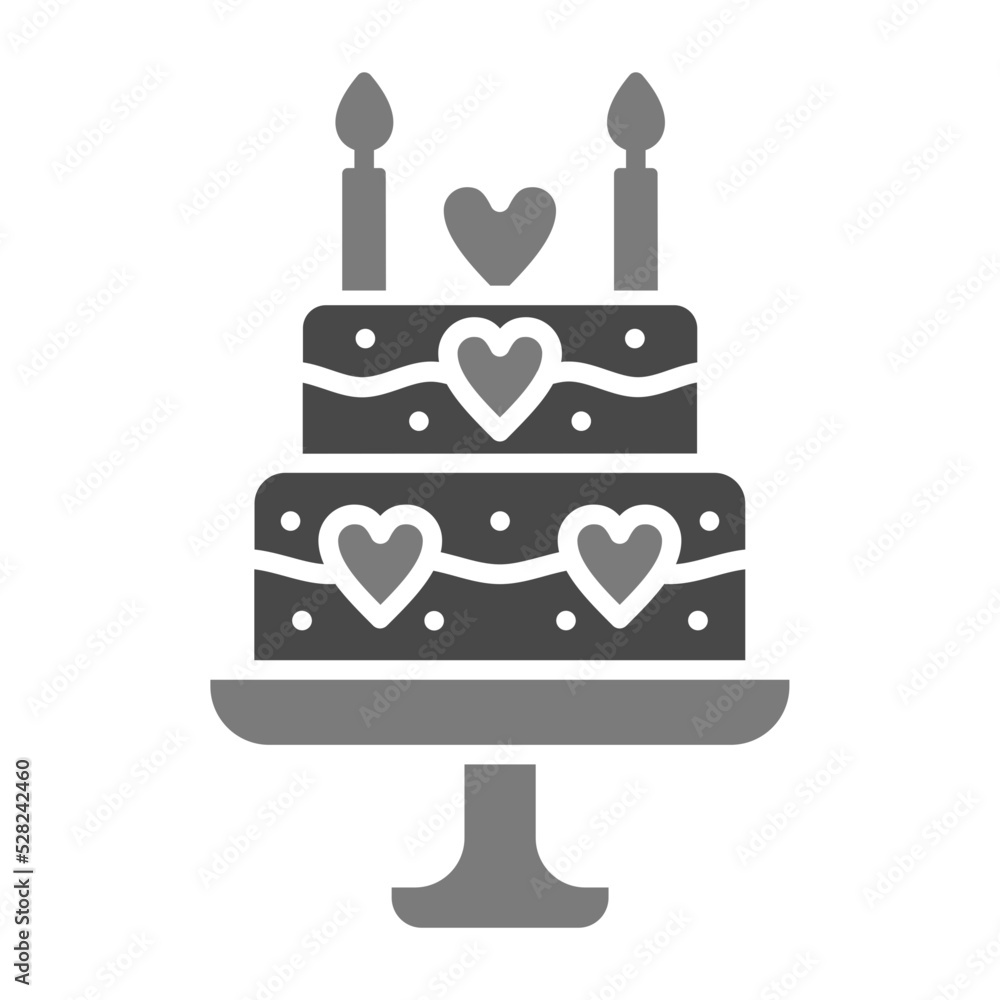 Fototapeta premium Cake Greyscale Glyph Icon