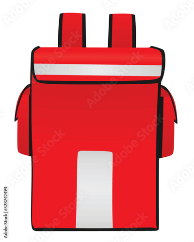 Red food delivery bag. vector