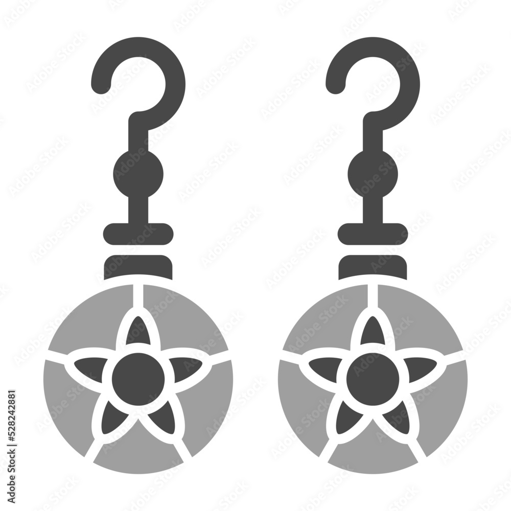 Obraz premium Earrings Greyscale Glyph Icon