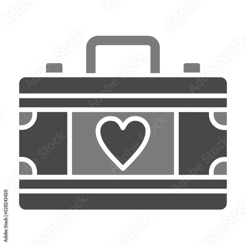 Suitcase Greyscale Glyph Icon
