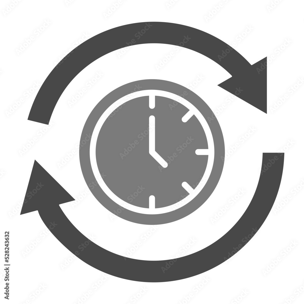 Time Circle Greyscale Glyph Icon Time Circle Greyscale Glyph Icon