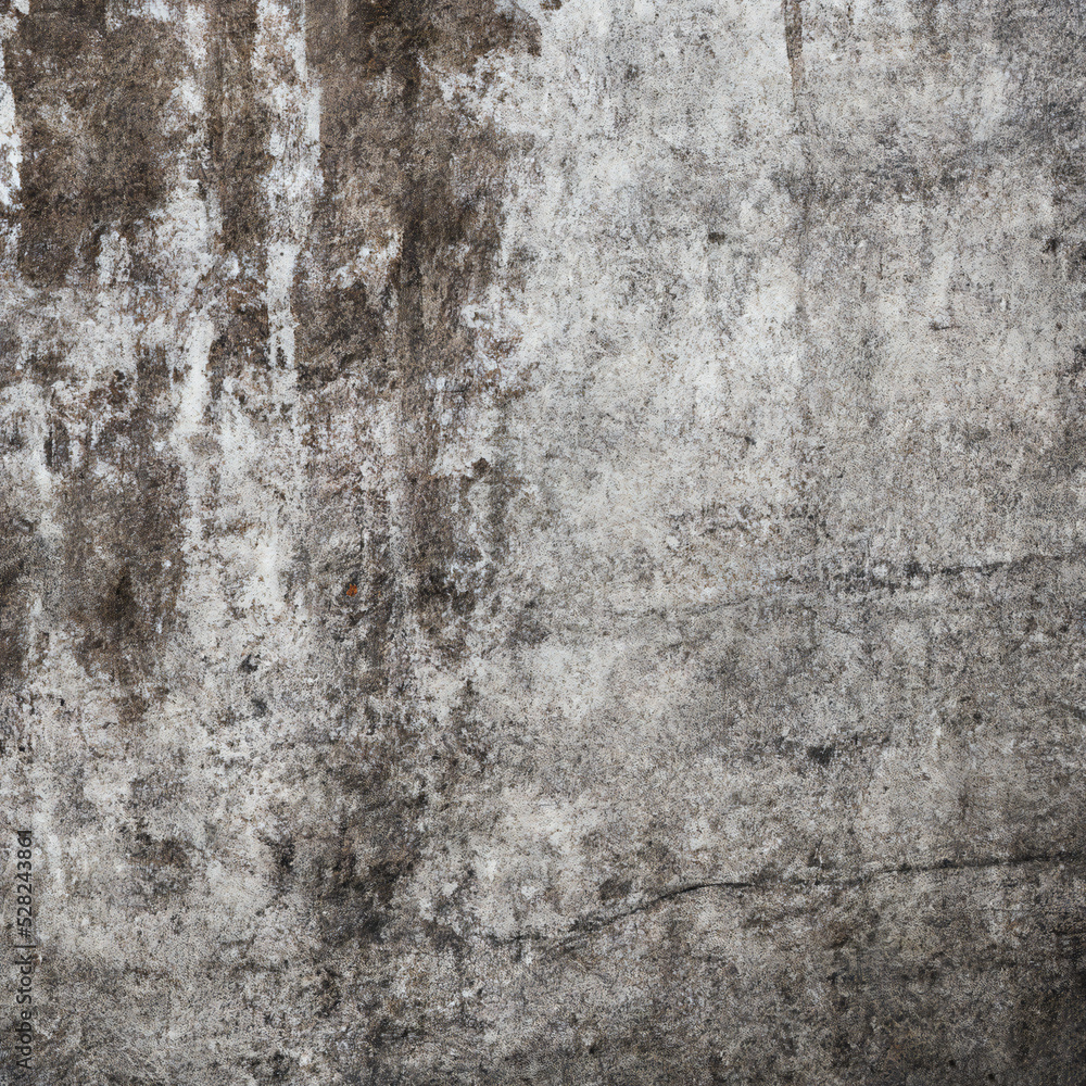 Texture of an old and damaged wall of an abandoned house with remains of white paint. Made digitally. Illustration