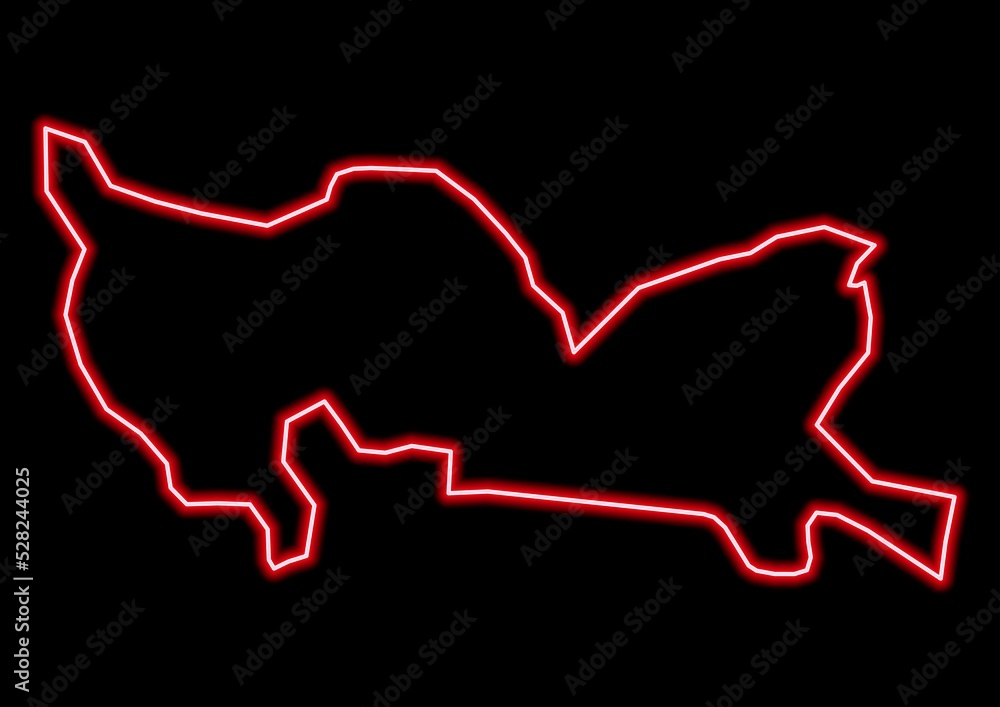 Red glowing neon map of Santo Domingo Dominican Republic on black background. Red glowing neon map of Santo Domingo Dominican Republic on black background.