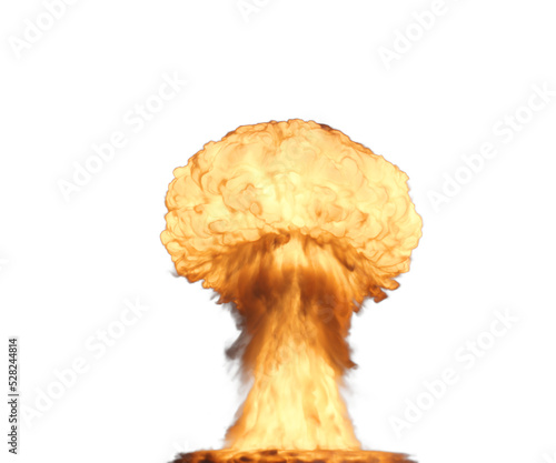 3d Rendering of a nuclear bomb explosion with alpha