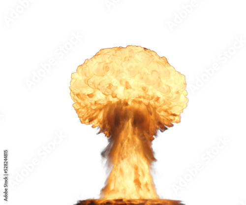 3d Rendering of a nuclear bomb explosion with alpha