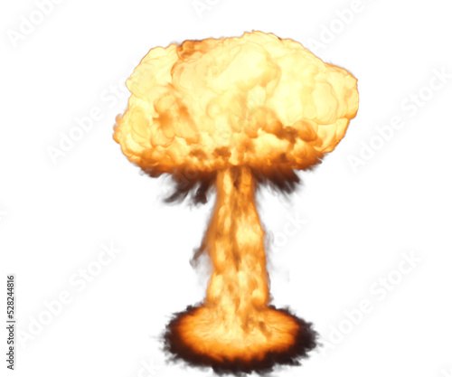 3d Rendering of a nuclear bomb explosion with alpha