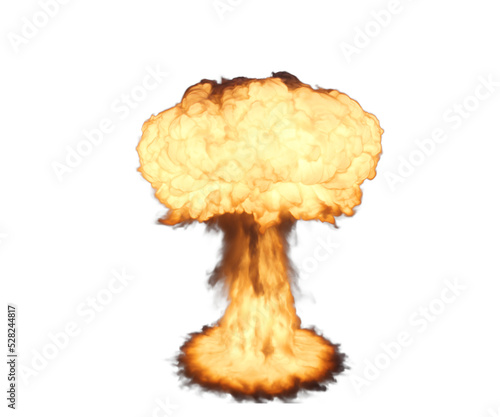3d Rendering of a nuclear bomb explosion with alpha