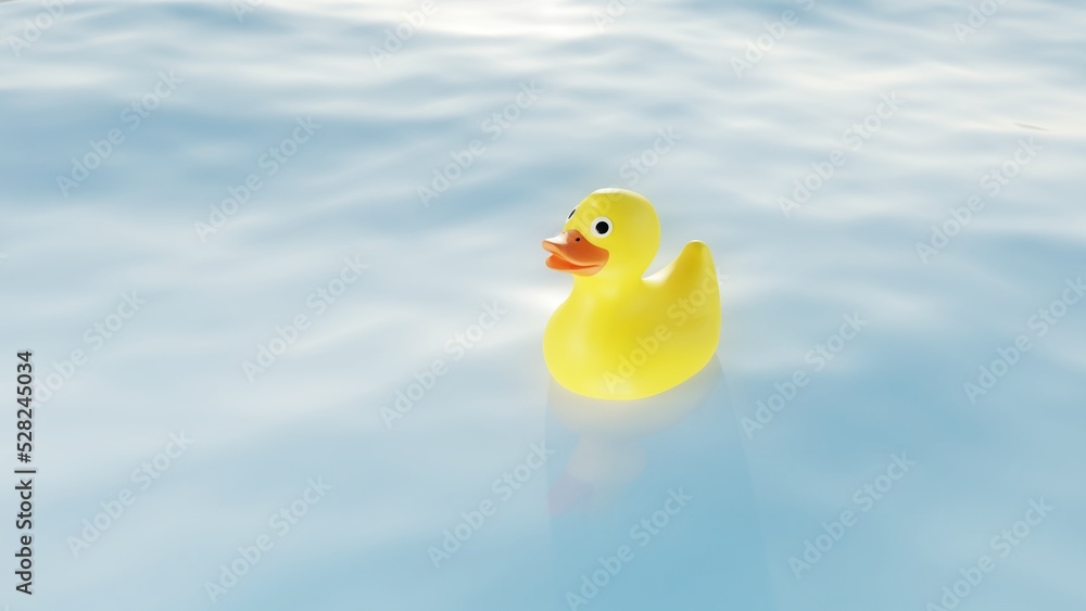 A cute duck floats on the waves on the water. A cute duck floats on the waves on the water.