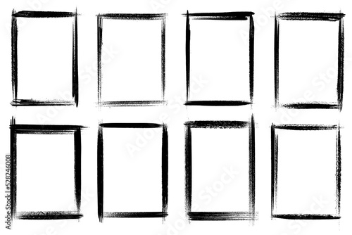 Wallpaper Mural Vector illustration. Set of borders in grunge style. Dirty frame with a splash of black paint on white background. Design elements for poster, layout, magazine, book cover, brochure, invitation card Torontodigital.ca