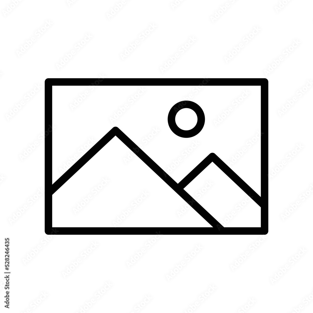 Picture image icon with mountains and sun photo Picture image icon with mountains and sun photo