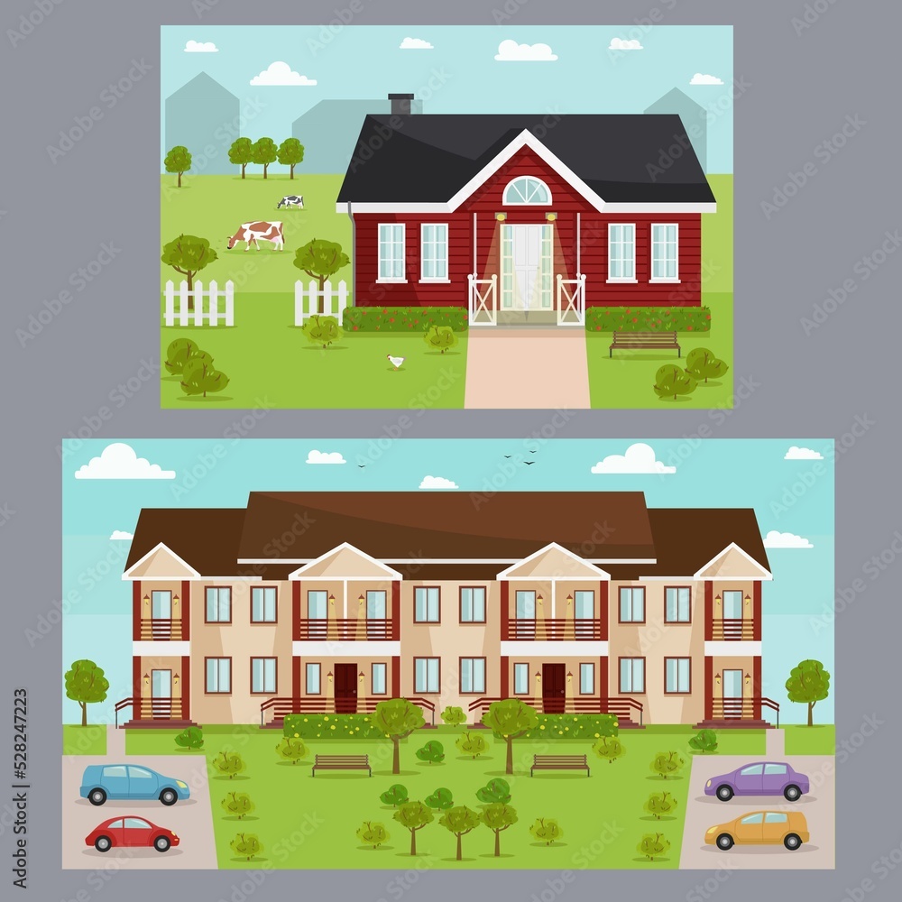 illustration of houses