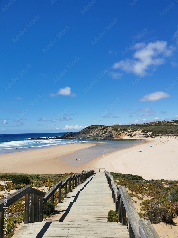 a wide beach on the west coast of Portugal
