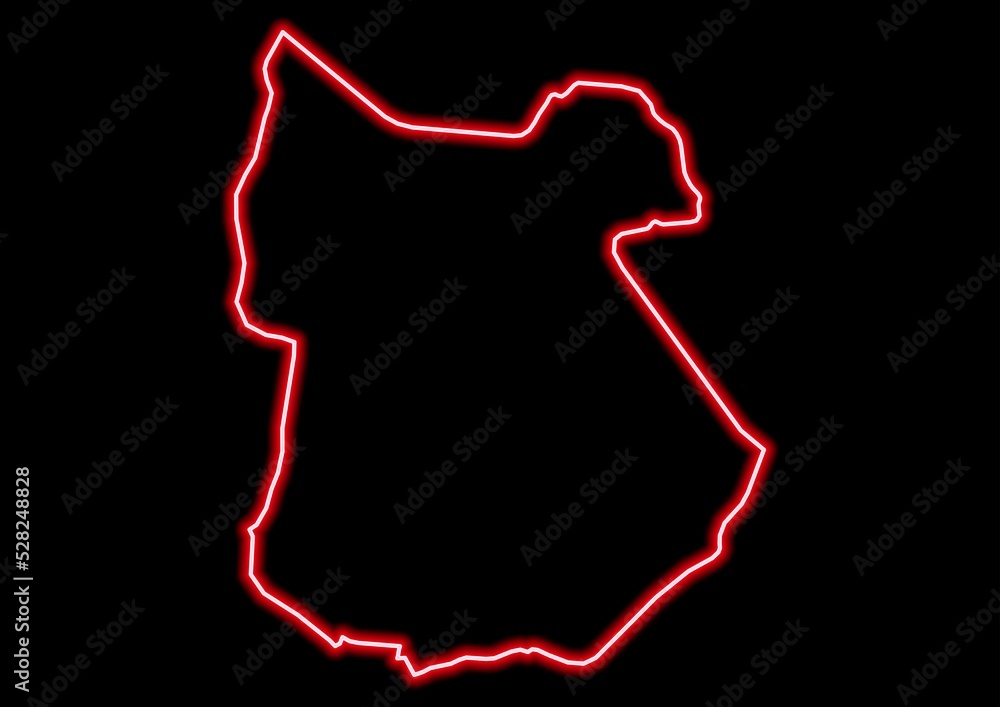 Red glowing neon map of Tapoa Burkina Faso on black background. Red glowing neon map of Tapoa Burkina Faso on black background.