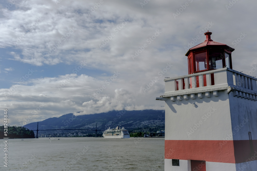 Royal Caribbean cruiseship cruise ship liner Serenade of the Seas sail away departure from Vancouver, Canada for Alaska cruise