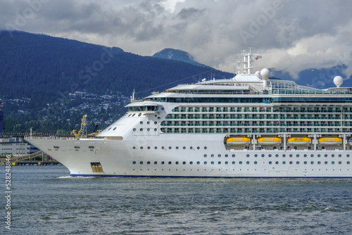 Royal Caribbean cruiseship cruise ship liner Serenade of the Seas sail away departure from Vancouver, Canada for Alaska cruise