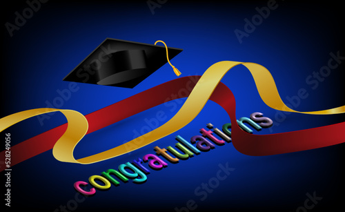 congratulations card illustration with the graduates ceremony