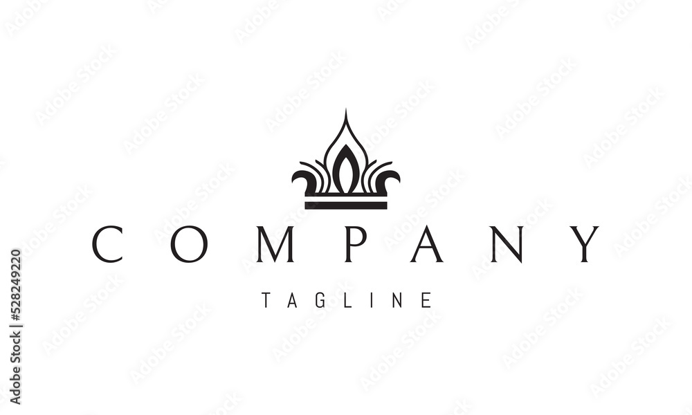 Vector logo on which an abstract image of a richly decorated royal crown. Vector logo on which an abstract image of a richly decorated royal crown.