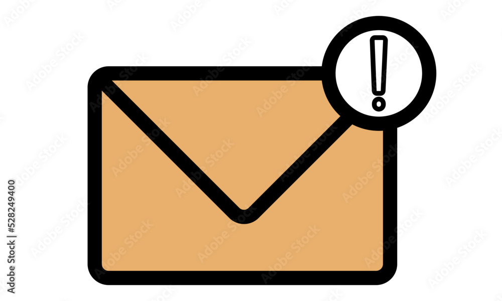 yellow envelope icon black line exclamation yellow envelope icon black line exclamation